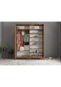 Resim İmaj Sürgülü Portmanto Vestiyer Ceviz - Montaj Dahil 160 Cm 