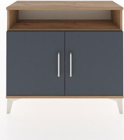 Resim Arges Şifonyer 2 Raflı 2 Kapaklı 88x30x80 Çam-antrasit Atlas Çam 