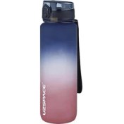 Resim Uzspace 1000ML Büyük Boy Soft Touch Çift Renk Motivasyon Tritan Su Matarası (Lacivert-Kırmızı) 