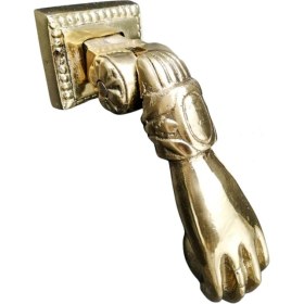 Resim Petinka El Kapı Tokmağı Pirinç Döküm Dekoratif Kapı Taktağı N2 