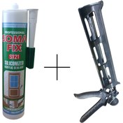 Resim intoku Silikonize Mastik 310 Ml ve Silikon Tabancası Seti 