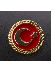 Resim Ay Yıldız Yaka Rozet Yuvarlak Tasarım Gri 