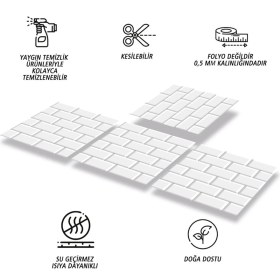 Resim Tink Kendinden Yapışkanlı Metro Karo Desenli Silinebilir Pvc Karo 