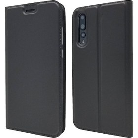 Resim Huawei P20 Prokart Yuvalı Manyetik Adsorpsiyon Deri Standlı Telefon Kılıfı 