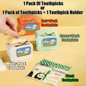 Resim 1 adet Retro TV Tasarımı Diş İçi Tutucu - Çok Renkli Otomatik Pop-Up Dağıtıcı, Plastik, Yatak Odası, Makyaj Masası, Mutfak ve Yemek Dekoru için İdeal, Mezuniyet ve Partiler için Mükemmel Hediye, Meyve ve Tatlılar Depolama | Vintage Televizyon Tasarımı | Dayanıklı Plastik Tutucu, Diş İçi Tutucu 
