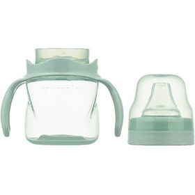 Resim Mamajoo Kulplu Akıtmaz Eğitici Bardak Powder Green 160 ML & Anti-Kolik Yeşil 