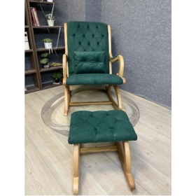 Resim Asedia Rustik Naturel Natura Yeşil Sallanan Sandalye Dinlenme Emzirme Baba Tv Okuma Uzanma Koltuğu Berjer 