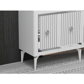 Resim 150 CM NOVA KONSOL BEYAZ-GÜMÜŞ 