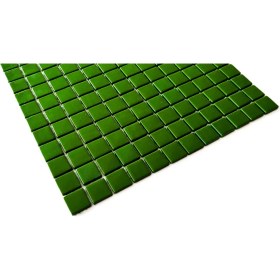 Resim MozaiKristaL Yaşam Alanlarının Tüm Yüzeyleri Için Cam Mozaik. Renk: Yeşil. Cam Ölçüsü: 25X25 Mm. File Ölçüsü: 31.5X31.5 Cm. ( 1 Kutu = 10 File Karo = 1 M2 Fiyatıdır. ) 