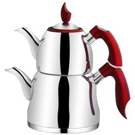 Resim Taç Eliza Çelik Çaydanlık Takımı Fuşya 