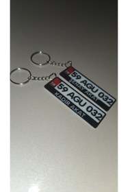 Resim H&G 3D Atölyesi 2 Adet Kişiye Özel İsimli Plakalı Anahtarlık-Hediyelik 