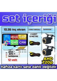 Resim 2 Adet 720p Ahd 170'' Kamera Dokunmatik 10.36'' Video Müzik Dvr Ekran Seti 12 V 