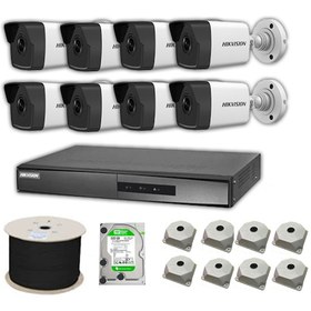 Resim Hikvision 2 MP Mikrofonlu 8 Kameralı 4 TB Disk Tak Çalıştır Hazır IP Kamera Seti 