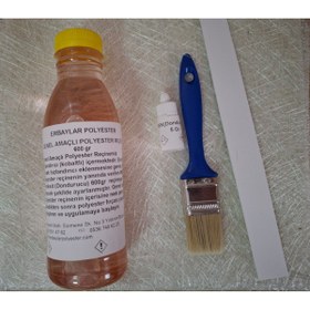 Resim ERBAYLAR POLYESTER Fiber Polyester Tekne Tamir Seti/tamir Kiti 600 gr Reçine Elyaf Fırça 