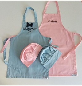 Resim Moms And Babies Anne Kız-erkek Çocuk Mutfak Ve Etkinlik Önlüğü Pembe 0-12 Yaş Beden Su İtici Kumaş İsme Özel Mavi Pembe 