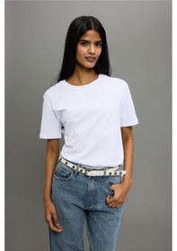 Resim Defacto Regular Fit Bisiklet Yaka Basic Düz Penye Kısa Kollu Beyaz Tişört W9584az25auwt34 Beyaz 