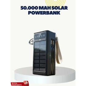 Resim Elektronikçim LED Aydınlatmalı Güneş Panelli Powerbank Seyahat ve Kamp Için 