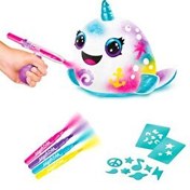 Resim Airbrush Plush Sürpriz Squishy Paint Bucket Narwhal 
