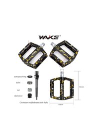 Resim Wake Alüminyum Rulmanlı Siyah / Mor Kamuflaj Desenli Pedal 