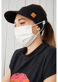 Resim Yetişkin Genç Maske Takılabilir Tenis Yazlık Vizör Spor Şapka Yumuşak Pamuklu Penye - Tek Ebat / Siyah Siyah 