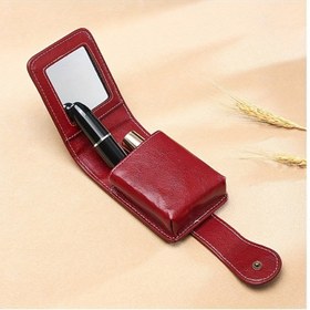 Resim Aynalı Vintage Stil Portatif Ruj Kutusu Tutucu - Ruj, Dudak Parlatıcısı, Dudak Balsamı ve Daha Fazlası İçin Kompakt Seyahat Makyaj Çantası - Çanta, El Çantası veya Clutch İçin Mükemmel 