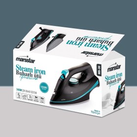 Resim Marsstar Seramik Tabanlı Ütü Steam Iron 2400 Watt Şok Buhar Sistemi - Siyah 