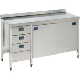 Resim Pimak Dolaplı Çalışma Tezgahı Ara Raflı Blok Çekmeceli 120 X 60 X 85 Cm 