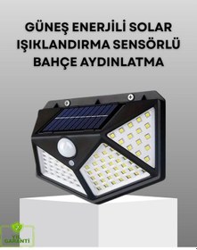 Resim Bfs 100 Led Solar Lamba Hareket Algılamalı Bahçe Duvar Dış Mekan Aydınlatma Çok Renkli 