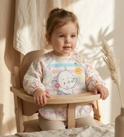 Resim melonika Little Dreamer Su Geçirmez Uzun Kollu Bebek Mama Önlüğü - Sevimli Fil Desenli Sıvı Geçirmez Aktivite 