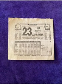 Resim 23 Mayıs 1990 Takvim Yaprağı - Nostalji Koleksiyonluk Takvim Yaprağı 