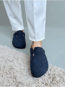 Resim Mycorni Sabo Kapalı Unisex Anatomik Doğal Mantar Tabanlı Naturel Keçe Yün Terlik 