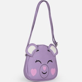 Resim İcone Bag Panda Yüz Baskılı Kız Çocuk Omuz Çantası, Lila Kız Çocuk Çantası 
