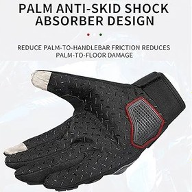 Resim Motosiklet Eldivenleri, Motosiklet Off-Road Erkek ve Kadın Dört Mevsim Nefes Alabilen, Düşmeye Karşı Korumalı Paslanmaz Çelik Eldivenler (Dokunmatik Ekran Uyumlu) 