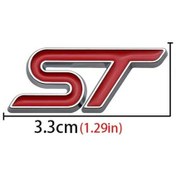 Resim Gümüş Beyaz 3d Metal St Araba Direksiyon Amblem Etiket St Odak X 2 3 Kuga Fıesta Mondeo Vıgnale Ecoboost Kuga Oto Araba Styling 