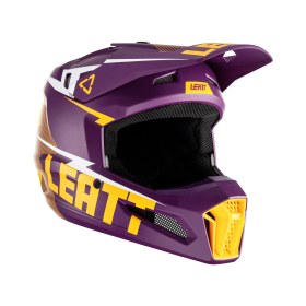 Resim Leatt Moto 3.5 Junior Indigo mor sarı M motosiklet cross enduro kask 