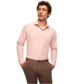 Resim D'S Damat Ds Damat Slim Fit Gül Kurusu Italyan Yaka Dar Kesim Klasik Kravatlık Uzun Kollu Kolay Ütülenebilir 2HF02ORT5185 Gülkurusu 