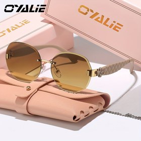 Resim OYALIE Kadın Modası Vintage Yuvarlak Lens Dekoratif Gözlükler Dört Yapraklı Çiçek Acenti ile - Şık Metal Çerçeve, Akrilik Lensler, Sokak Fotoğrafçılığı için Mükemmel, Şık Gözlükler | Vintage Tarzı | Dekoratif Gözlükler 