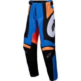 Resim Alpinestars Youth Racer Melt Off-Road Motosiklet Pantolonu Oranj Mavi Beyaz 