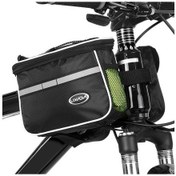 Resim Ebitda Lixada Su Geçirmez Bisiklet Üst Boru Çantası, Yağmurluklu, Yansıtıcı, Siyah, Bisiklet Yürüyüşü İçin Siyah 