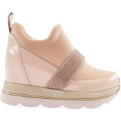 Resim Dgn 1063-23y Kadin Mega Kalin Taban Strech Detayli Silver Taş Bantli Sneakers Ayakkabi 1063-2025-R1806 Ten 