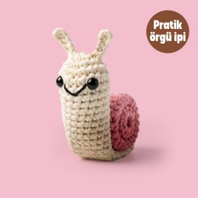 Resim The Gookie Salyangoz Tığ Kiti Yeni Başlayanlar İçin Videolu Amigurumi Örgü Oyuncak Seti- Pratik Örgü İp 
