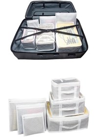 Resim Winbox Hastane Çıkışı 6 Parça Bavul Organizeri Valiz Düzenleyici Organizer Gri Çizgili 