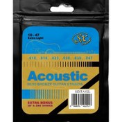 Resim SX SZSTA1EL High-carbon Steel Core Bronze Wrap Extra Light Akustik Gitar Teli (80/20) 