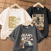 Resim JEANSWEST Erkek Çocuklar için Rahat Kısa Kollu T-Shirt - Nefes Alabilen Pamuk, Karikatür Baskılı, Bol Kesim, Yaka, Yaz Aylarında Dış Mekan Oyunları İçin Mükemmel, Erkek Çocuk T-Shirt, Rahat Erkek Çocuk Gömleği, Rahat Stil, Yumuşak Dokulu 
