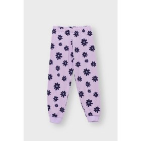 Resim Mor Papatya Desenli T-Shirt-Şort Kız Çocuk Pijama Takımı 