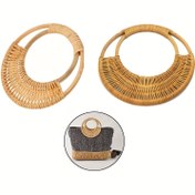 Resim 16cm Rattan Vintage El Çekme Kutu Çanta Sapı Vintage Çanta Yapımı DIY Çanta Aksesuarları, DIY Cüzdan Yapımı 