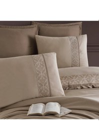 Resim Clasy Çift Kişilik Nevresim Takımı Ranforce Nienna Bej 