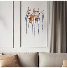 Resim Laura Gold Kristal Taşlı Modern Tasarım Su Damlası Taşlı Duvar Lambası Salon Aplik Altın 