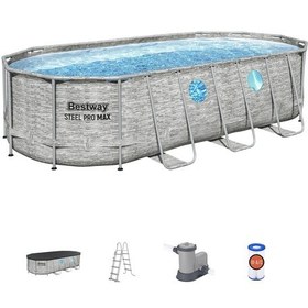 Resim Bestway 56716 Power Steel Vista Serisi 2- Prefabrik Yer Üstü Havuz Seti 5,49 M X 2,74 M X 1,22 M 