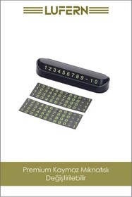 Resim Lufern Premium Oto Araba Torpido Göğüs Üstü Araç İçi Fosforlu Telefon Numaratör Yazısı Aç Kapa Park Numara 